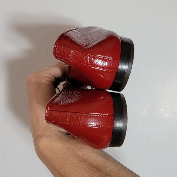 NEW Tory Burch Cap Toe Ballet Flats Womens 9.5 Red Luxury Designer Contemporary - Picture 6 of 8